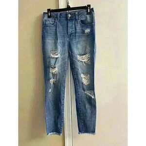 REWASH Distressed Raw Hem High Rise Skinny Jeans Size‎ 3/26